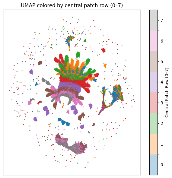 Patch-level UMAP colored by patch row