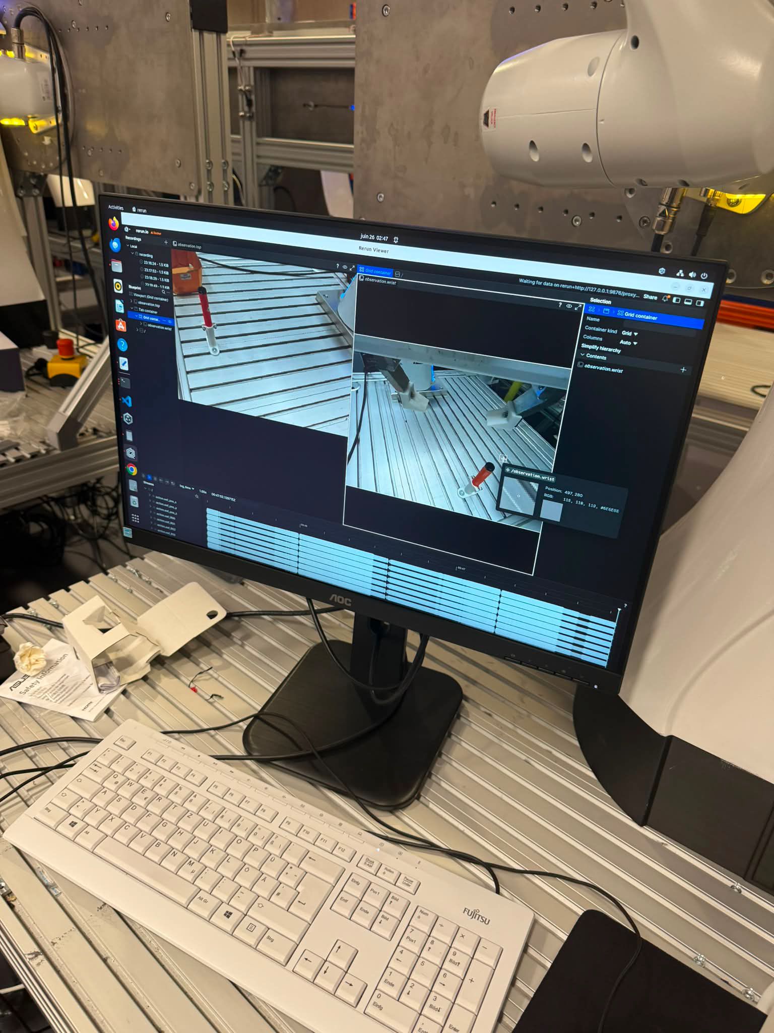 Workstation showing the camera and scene setup